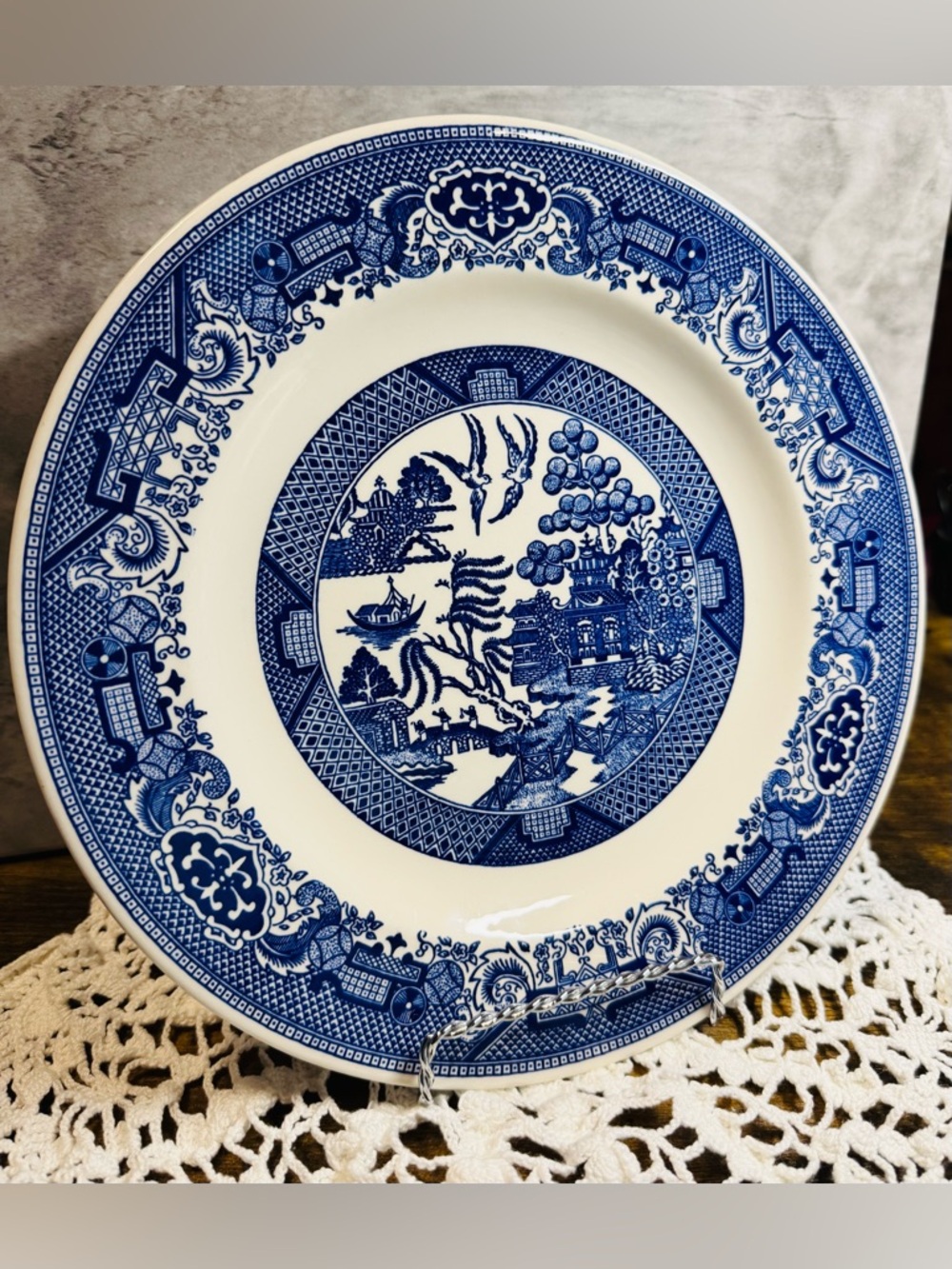 Royal China Royal Ironstone Willow Ware Blue Dinner Plate 10" USA